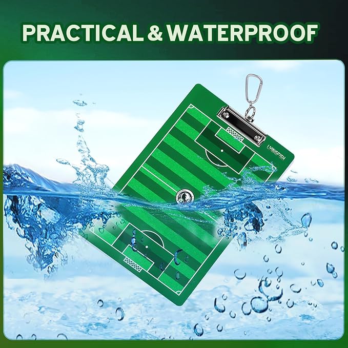 Dry Erase Coaches Clipboard, Waterproof Soccer Whiteboard for Coaches Double-Sided Soccer Clipboard for Coaches Writable and Erasable Coaching Board Dry Erase Coaching Board Dry Erase Clipboard Gift