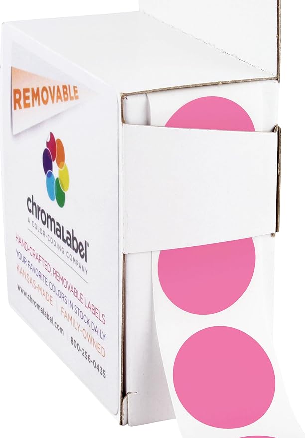 ChromaLabel 1 Inch Round Label Removable Color Code Dot Stickers, 1000 Labels by ChromaLabel