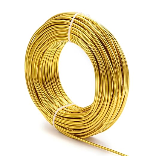 Fashewelry 82 Feet 9 Gauge Round Aluminum Wire 3mm Golden Bendable Metal Craft - Image 3