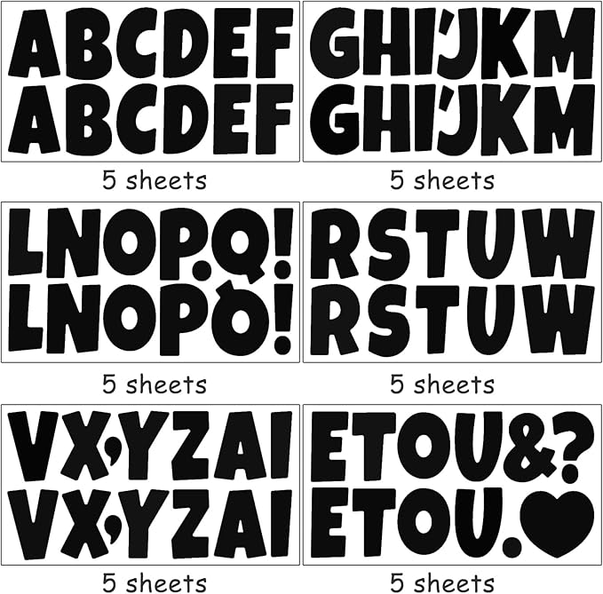 Bemeol 360 Pcs 30 Sheets Bulletin Board Letters 2.5 Inches Alphabet Stickers - Image 3