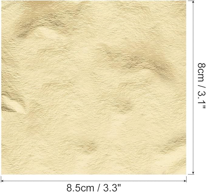 MECCANIXITY Gold Leaf Foil Sheet, Light Golden Leaf Papers, 3.3 x 3.1inch - Image 2