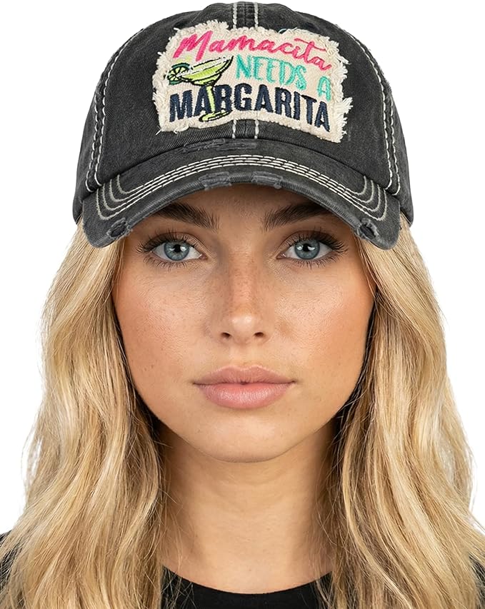 Funky Junque Distressed Vintage Baseball Cap - Embroidered Patch Women's Hat - Holiday, Lifestyle & Patriotic Designs