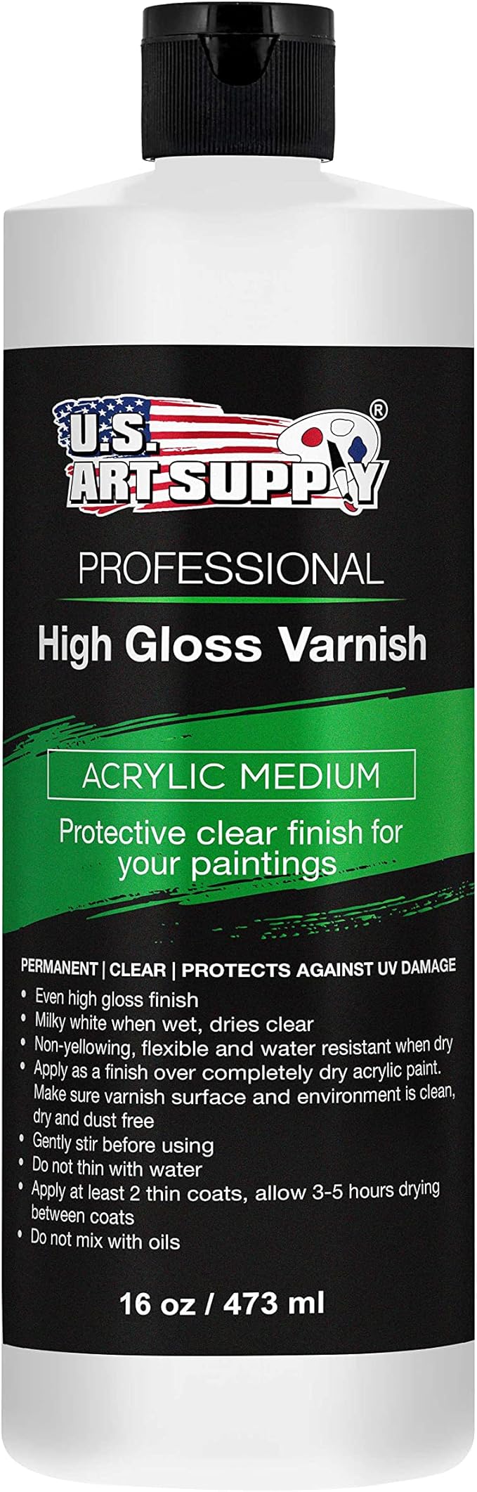 U.S. Art Supply 16 oz High Gloss Varnish by USArtSupply