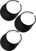 3 Pack Sports Sun Visor Hat Women Men Adjustable Clip On Visors Outdoor Golf Beach Cap
