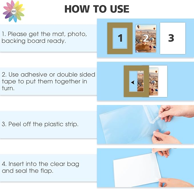 Mat Board Center, 8x10 for 5x7 Mix Color Picture Mat Sets - Image 6