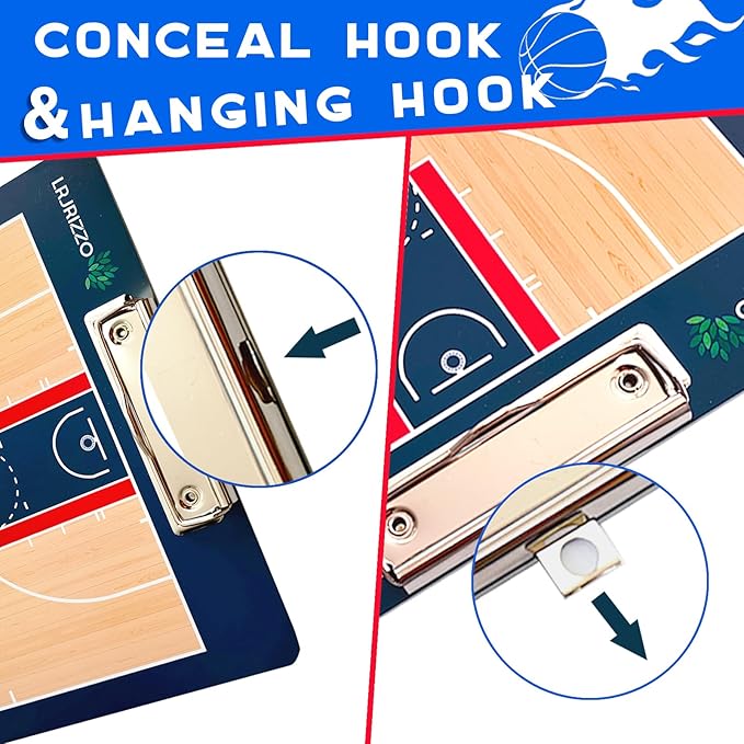 Basketball Dry Erase Coaches Clipboard, Basketball Clipboard for Coaches Double-Sided Basketball White Board for Coaches Writable and Erasable Basketball Dry Erase Board for Coaches Gift