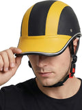 Adult Baseball Cap Helmet - Urban Style for Golf, Low Profile Urban Commute PU Retro Leather Hat for Men & Women