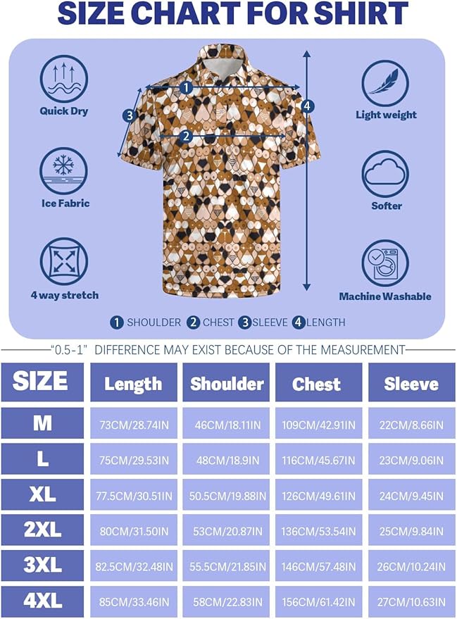 HUURAY Funny Golf Polos for Men Funny Print Short Sleeve Shirts Quick Dry Polo Shirts Hawaiian Shirt Performance Golf Outfits