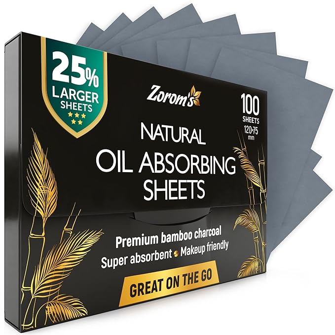 Natural Oil Blotting Sheets for Face by Zoroms