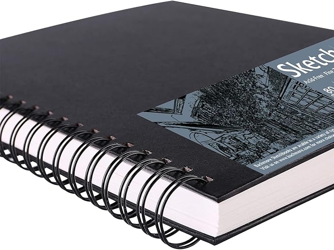 Bachmore 8.5"x11" Hardbound Sketchbook, Left Spiral Sketch Pad - Image 3