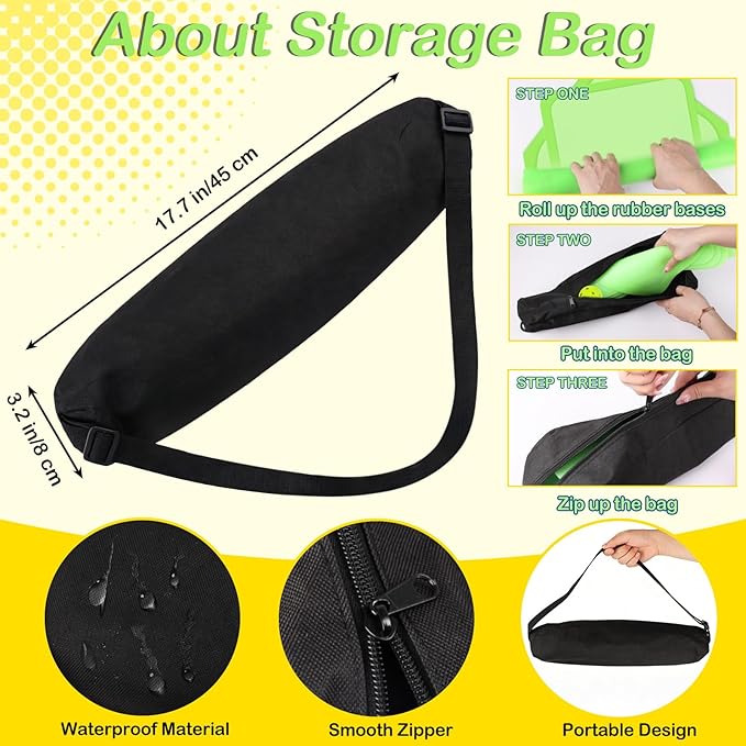 Mototo Rollable Baseball Base for Yard Practice Kit, 5 Baseball Home Plate Rubber Base with 6 Practice Soft Balls & Black Storage Bag, Throw Down Home Plate for Backyard, School Kickball, Tball