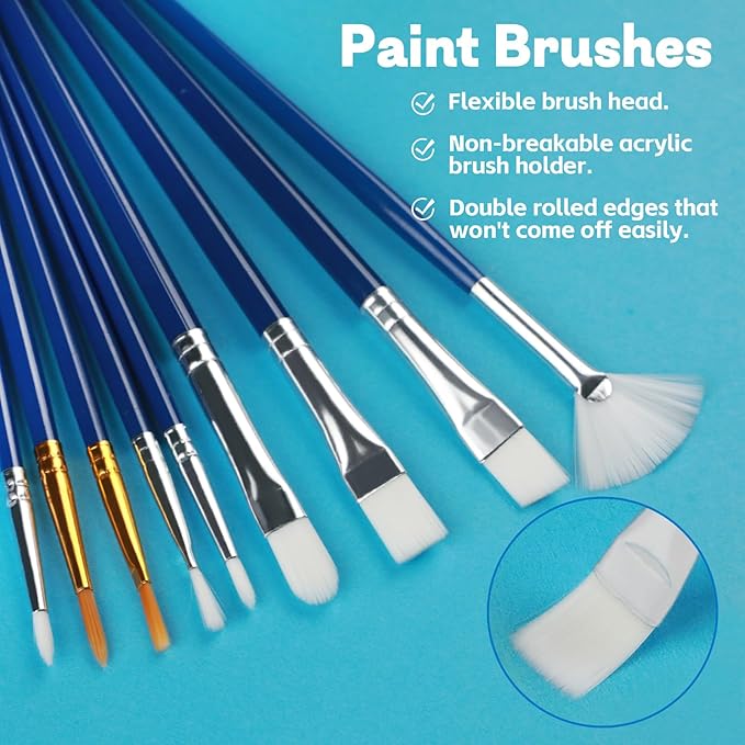 Paint Brushes Set, 20 Sizes Different Kids Painting Brushes Acrylic Paint Brush - Image 4