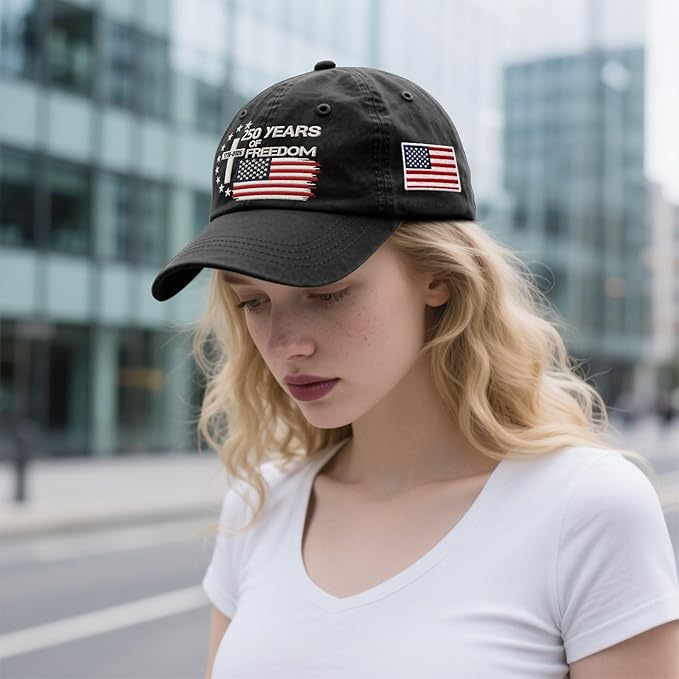 US 250th Anniversary Hat, Patriotic Embroidered Cap, 1776-2026 Freedom Celebration, 250 Years American History Gift Patriots