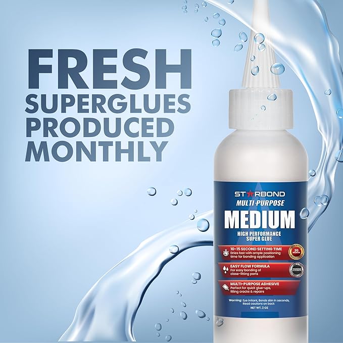 Starbond Medium Super Glue Pro Kit – Strong, Fast-Bonding CA Glue – - Image 2