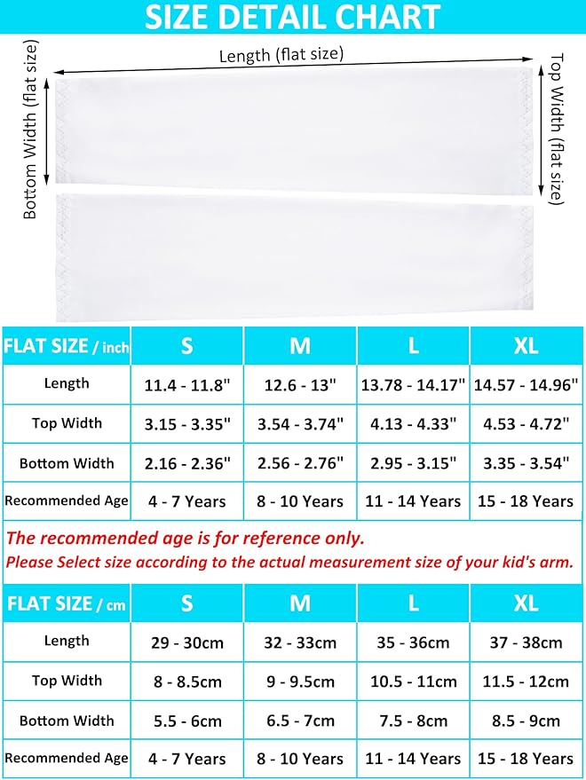 12 Pairs Sports Arm Sleeves for Kids Basketball Baseball Arm Sleeves UV Sun Protection Cooling Arm Cover Sleeve