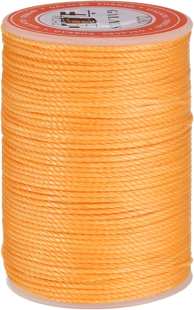 uxcell Round Leather Sewing Waxed Thread, 55m / 60 Yards Wax Polyester String by uxcell