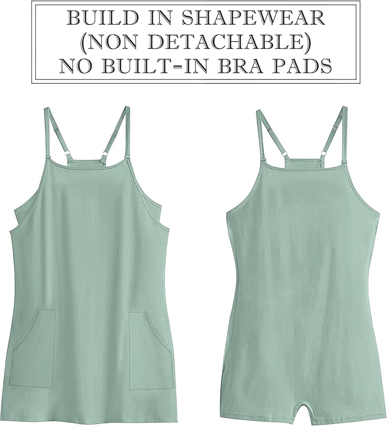ANRABESS Women Summer Dress 2026 Beach Vacation Outfits Tennis Athletic Workout Romper Dress Built in Shorts Travel Clothes