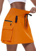 MIVEI Skorts for Woman - Hiking Cargo Skorts with Zipper Pockets, High Waisted Quick Dry Golf Workout, Dressy Casual