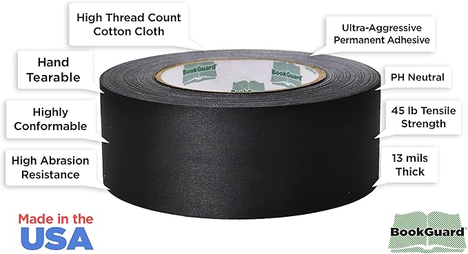 BookGuard Premium Bookbinding Repair Cloth Tape, 30 Yard Roll, 2 inch - Image 2
