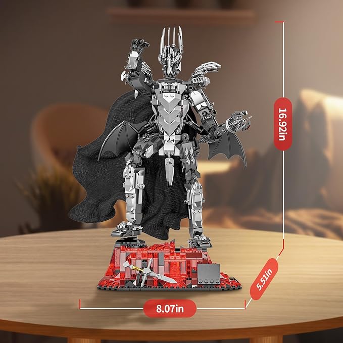 Dark Lord Building Set with Light Magma Base, Creative Demon Mech Display Model - Image 7