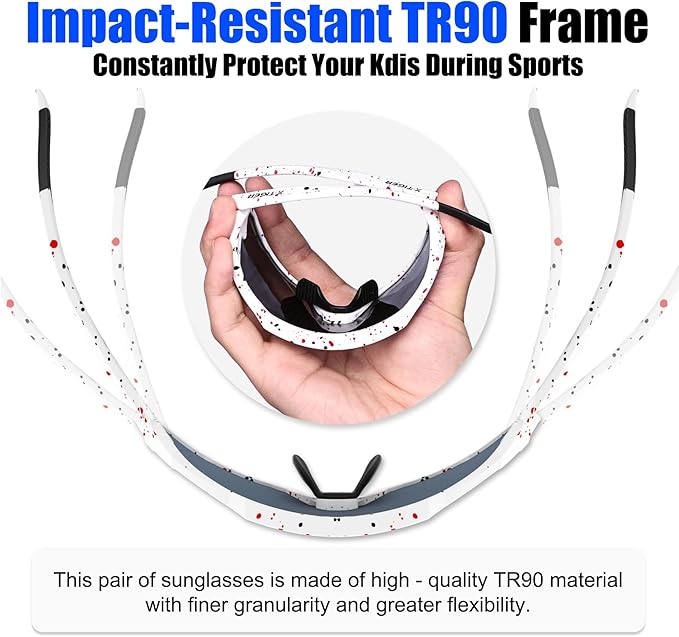 X-TIGER Kids Sunglasses Polarized Youth Baseball Sunglasses for 8-14 boys girls UV400 Sports Softball Cycling Glasses