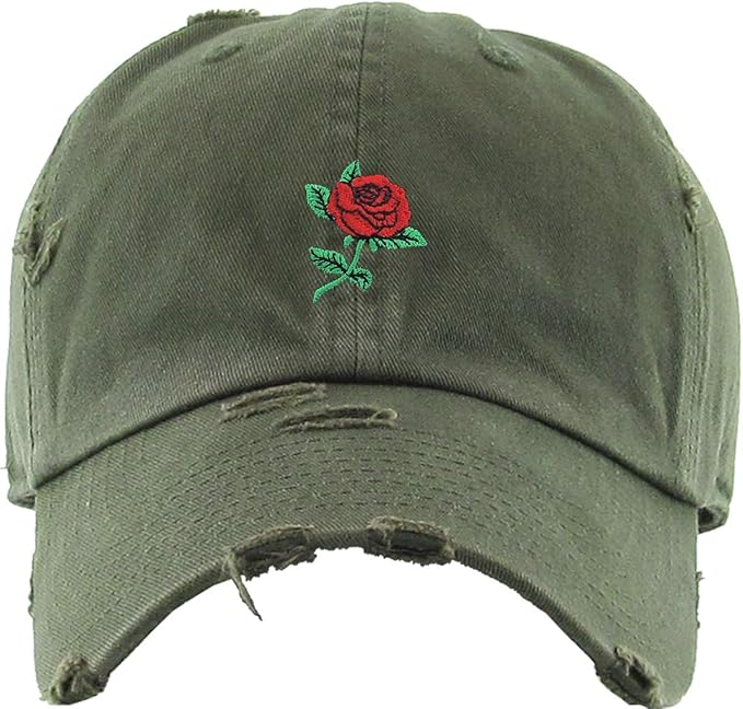 Rose Flowers Love Good Vibes Men Women Dad Hat Baseball Cap Adjustable Unisex