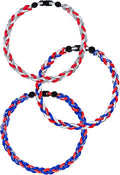 3 pcs Baseball Rope Necklaces, League Team Colors Braided Necklace, Baseball Team Gifts