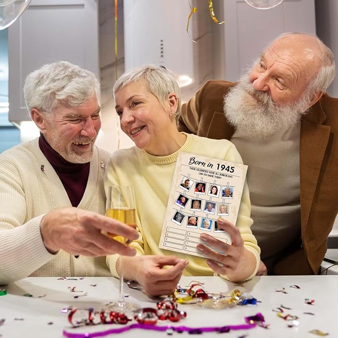 QUPT 80th Birthday Party Games, Born in 1945 Games, Birthday Party Supplies - Image 3