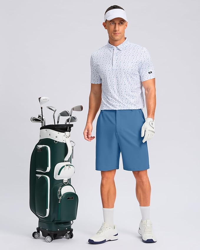 Pudolla Men's Casual Shorts 7"/9"/5" Lightweight Golf Shorts with 3 Pockets Stretch Quick Dry Comfy Work Shorts