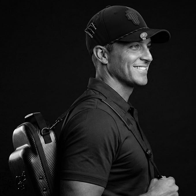 NJF Golf Hat Men - Breathable Mens Golf Hats, Adjustable Rope Hook and Loop Style Cap, Convenient Cap with Tee Holder