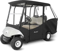 4 Passenger Golf Cart Enclosure for Yamaha G29 Drive 2 Short Roof 2+2 4-Seater Waterproof Windproof Driving Rain Cover 4-Sided Clear Windows Roll-up Door Black