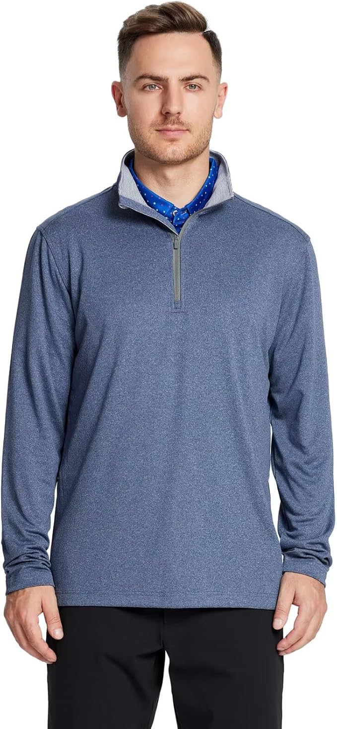 M MAELREG Quarter Zip Golf Pullover Men Dry Fit Long Sleeve Performance Wicking Mock Neck 1/4 Zip Pullover Mens Sweatshirt