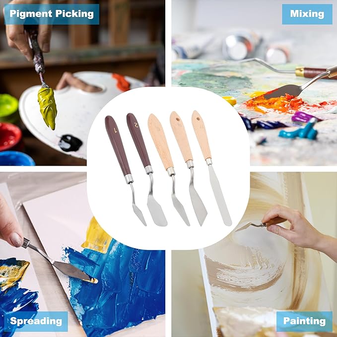 PATIKIL Art Spatula, No.1 13mm Stainless Steel Flexible Palette Knife Painting - Image 4
