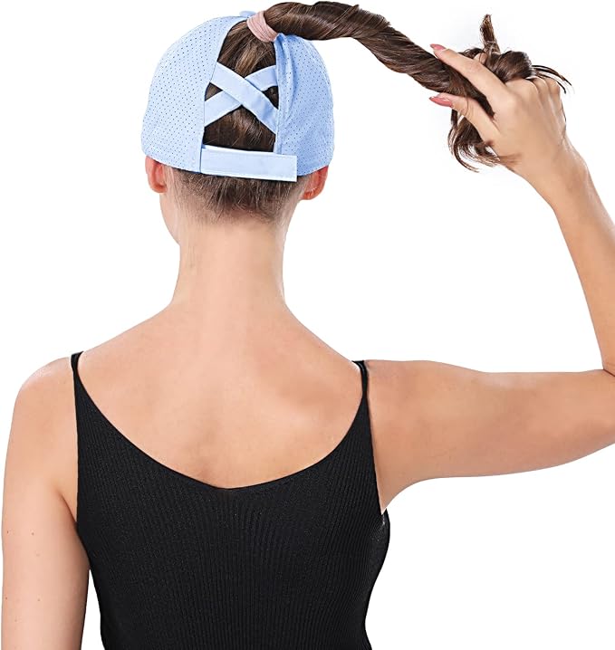ZTL Women's High Ponytail Baseball Cap Performance Running Hat Quick Dry Mesh Sports Cap Unstructured Dad Trucker Hats
