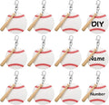 Cunno 36 Pcs Basketball Baseball Softball Tennis Acrylic Keychain Blank Kit 12 Acrylic Keyring 12 Swivel Snap Hook Keychain(White Baseball, 3 Inch)