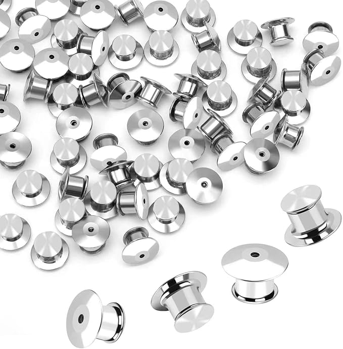 60PCS Metal Pin Backing for Brooch Enamel Lapel Pin Lock Keeper Clasp by NANMOTUE