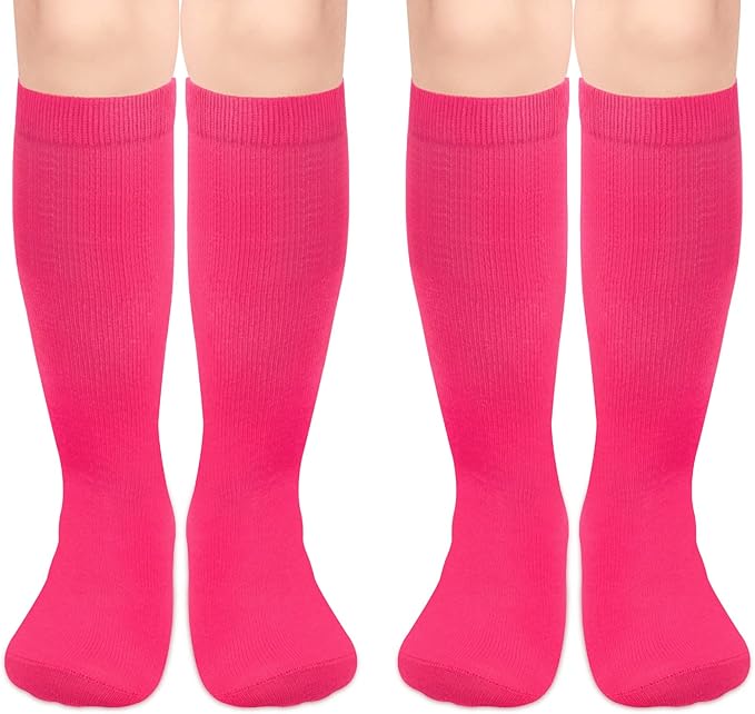 Sarfel Kids Soccer Socks Toddler Soccer Socks Girls Boys Soccer Socks Kids Tube Socks with Stripes Toddler Knee High Socks