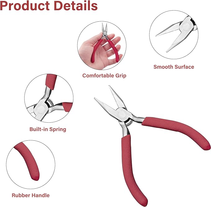 Jewelry Pliers, Spring Loaded Needle Nose Pliers - Image 3