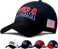 American Flag Patriotic Baseball Cap | Embroidered USA Flag 100% Cotton Adjustable Hat for Men & Women