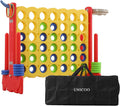 UNICOO Giant 4-in-A-Row with Carry Bag, Ring Toss, Basketball Hoop by UNICOO
