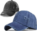 Criss Cross Hat Washed Distressed Baseball Cap Ponytail Hat High Messy Bun Ponycap for Women
