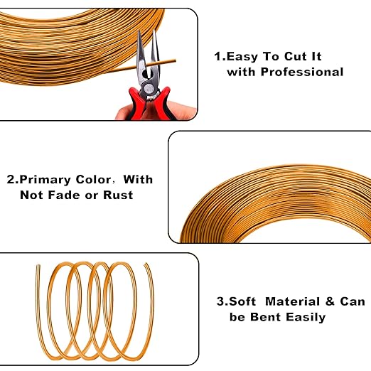3mm Aluminum Craft Wire, 50 Feet 9 Gauge Bendable Anodized Metal Wire - Image 4