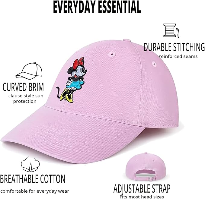 Disney Adult Baseball Cap, Minnie Mouse Adjustable Dad Hat