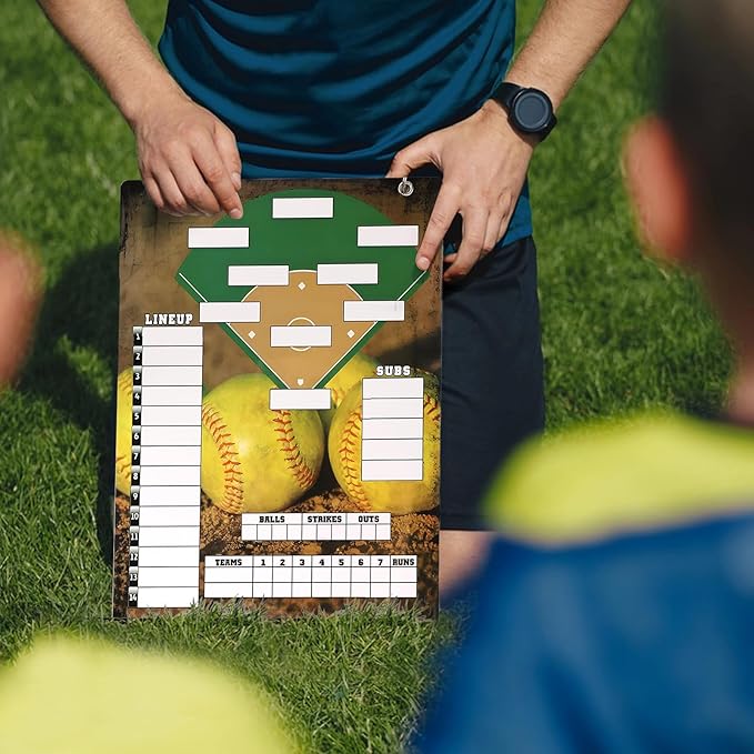 Freetoes Magnetic Baseball Clipboard for Coaches,Dry Erase Softball Baseball Lineup Board for Dugout,Baseball Scoreboard with 60 Lineup Cards Baseball Equipment Accessories for Baseball Coach Gifts