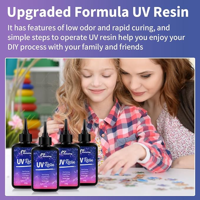 UV Resin 400g, Hard Type Clear Beginner-Friendly Kit, Upgraded Formula & - Image 7