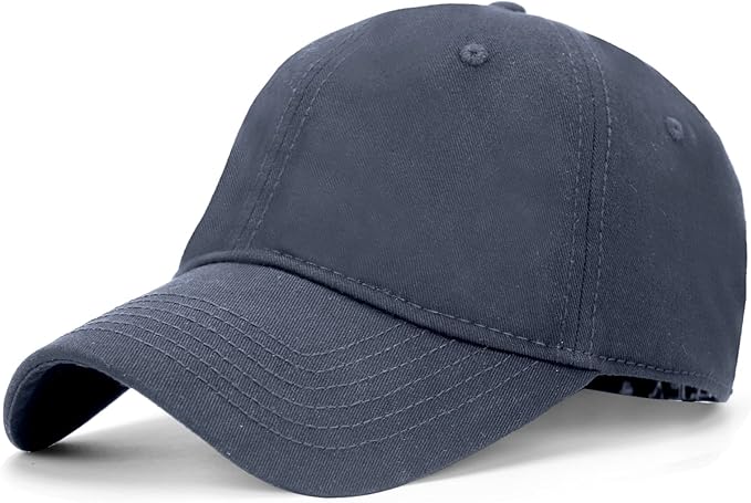 Oversize XXL Baseball Cap for Big Heads 23.6"-25.6", Extra Large Cotton Baseball Hat, Plus Size Unstructured Dad Hats