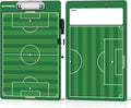 Soccer Coaching Board, Double-Sided Soccer Clipboard Whiteboard for Coaches, Full & Half Field Tactics, Dry Erase for Training and Game Day