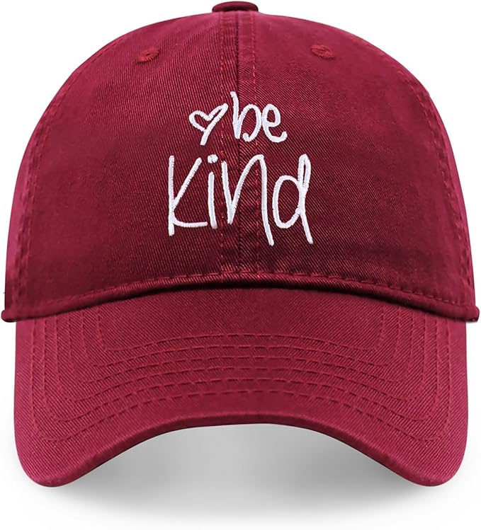 CHOK.LIDS Be Kind Trendy Womens Baseball Cap Unisex Fashion Cotton Polo Style Fun Inspirational Saying Seasonal Headwear