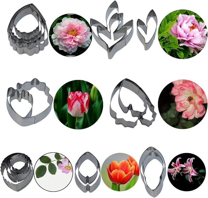 62pcs Gumpaste Flowers and Leaves Fondant Tool Leaf Tool Kit Gum Paste Flower - Image 4