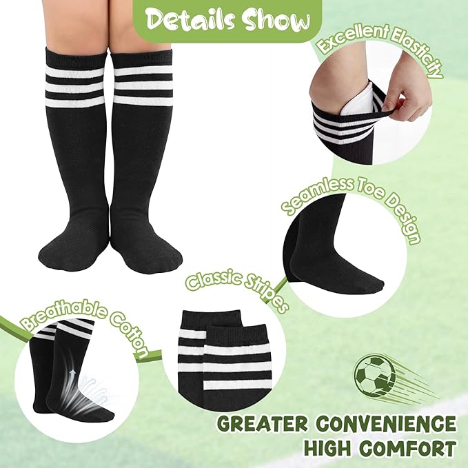 American Trends 2 Pairs Baseball Soccer Socks Youth Boy Girl Kids Toddler Softball Football Tball Socks Knee High Accessories